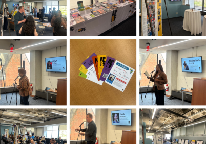 Photo collage from the April 2026 African Poetry Book Fund Open House event, hosted in Brown University's Racial Justice Resource Center.