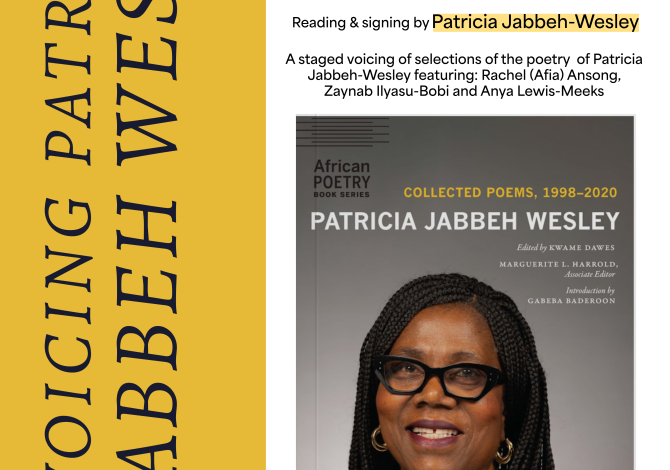 Voicing Patricia Jabbeh Wesley Event Flyer