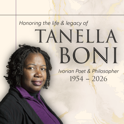 Tanella Boni, slightly smiling